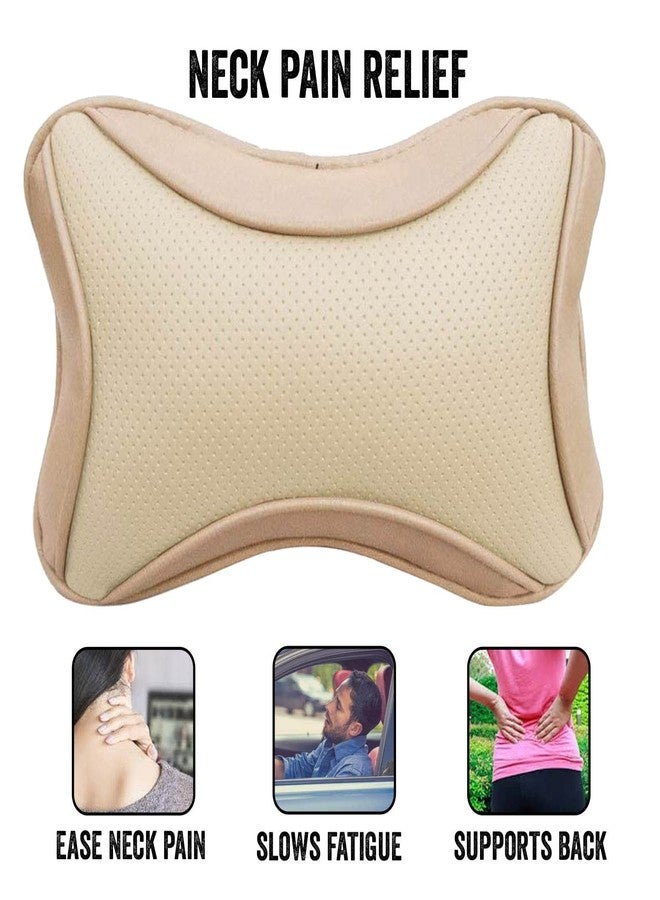 Adroitz Classy and Soft Car Neck Rest Pillow in Beige for Swift Dzire_P109 - Image 3